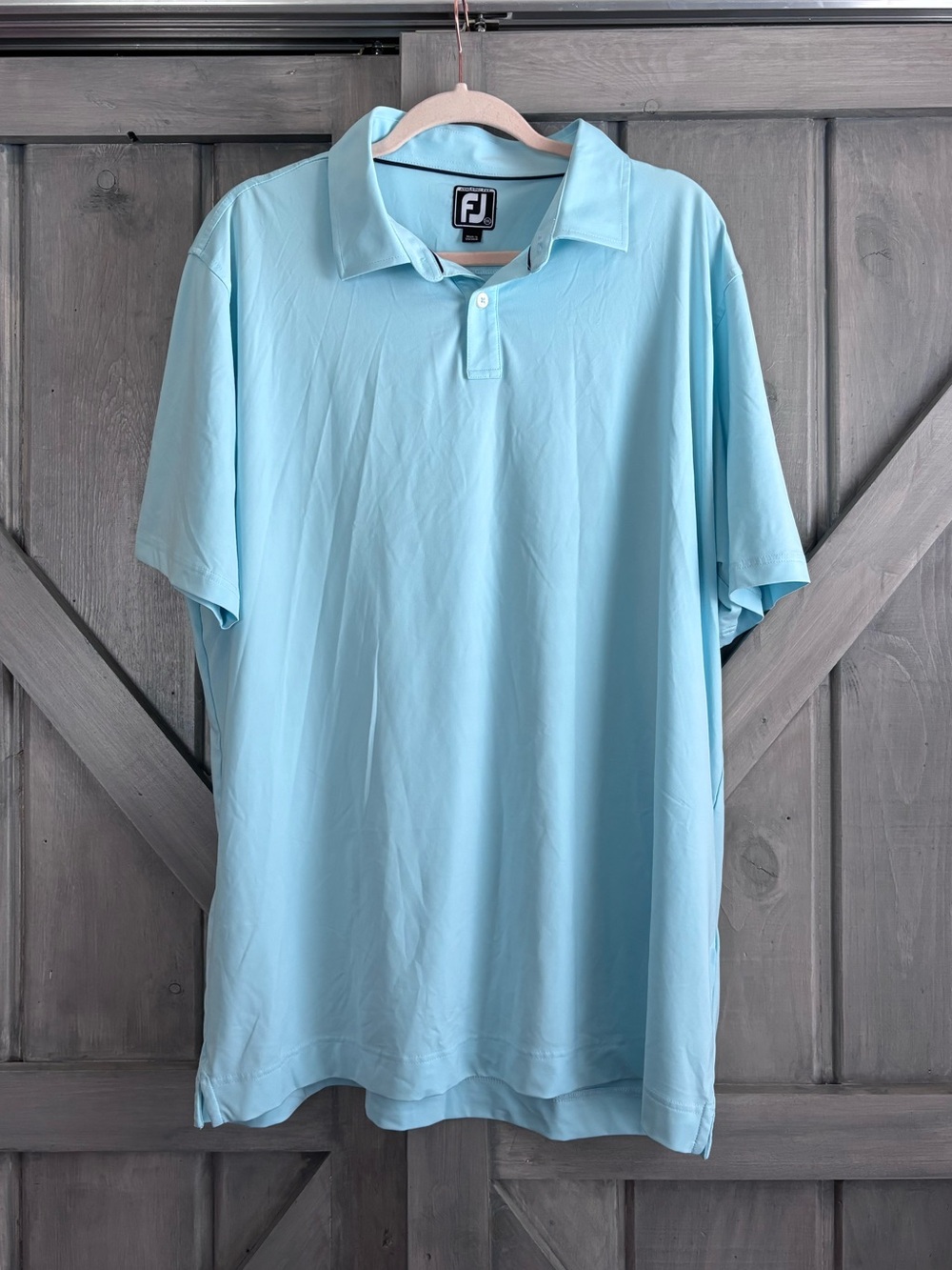 Men's Footjoy‎ Aqua light blue Athletic Polo Size 2XL golf golfing attire